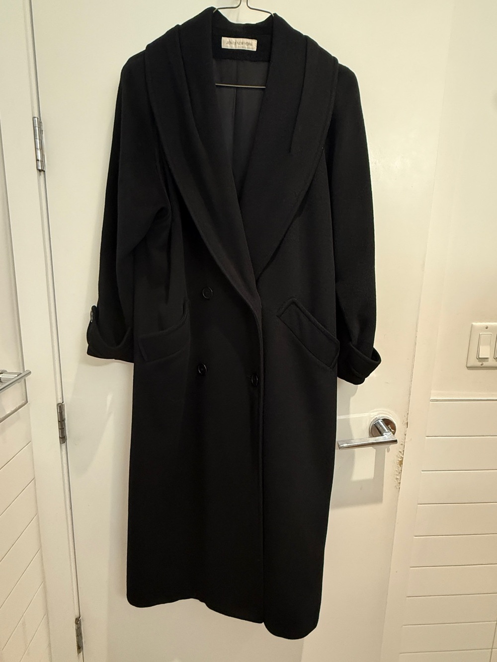 Vintage Jones New York wool long coat 100% wool union made ILGWU